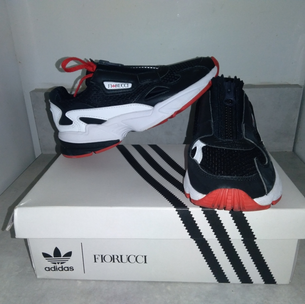 ADIDAS X FIORUCCI FALCON ZIP EF3644 WOMEN'S RUNNING SHOES BLACK RED sz 6.5
